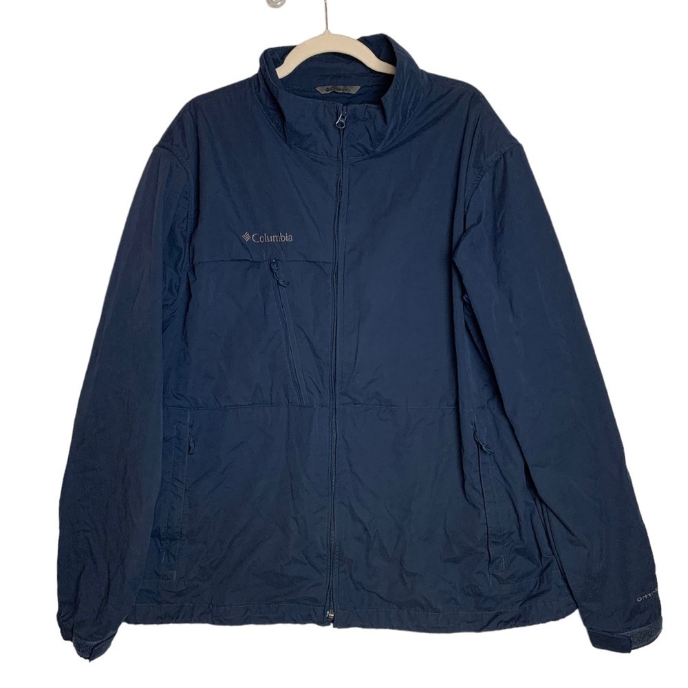 11. Columbia Men’s Omni Shield  Lightweight Front Zip Jacket Blue Sz XL Gorpcore